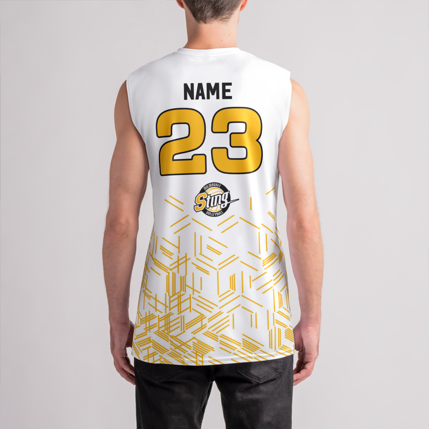 Sting White Hex Boys Sleeveless Jersey