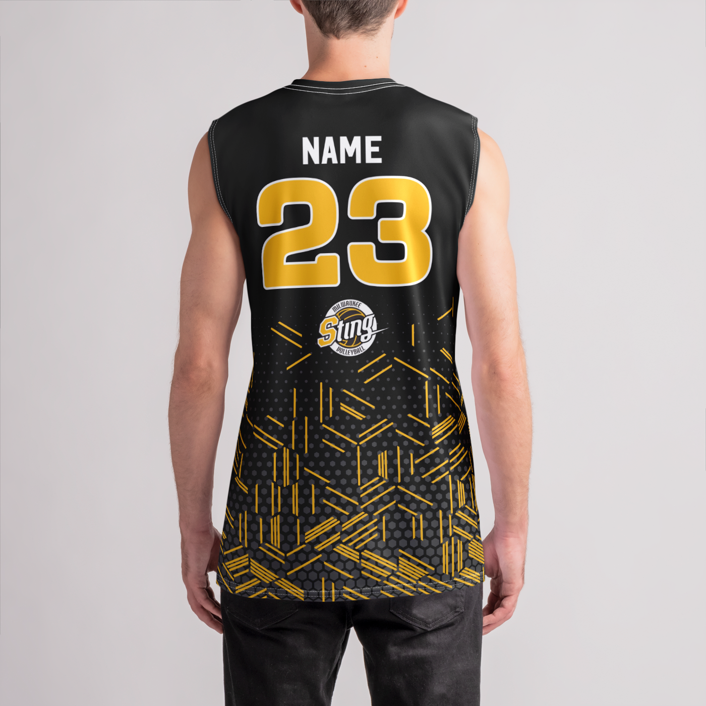 Sting Black Hex Boys Sleeveless Jersey