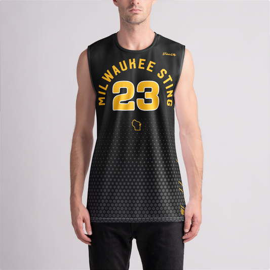 Sting Black Hex Boys Sleeveless Jersey
