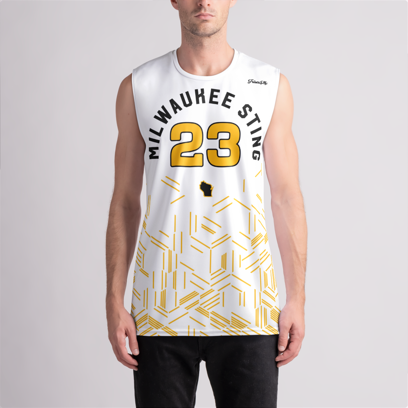 Sting White Hex Boys Sleeveless Jersey