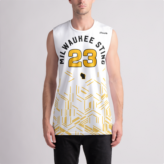 Sting White Hex Boys Sleeveless Jersey