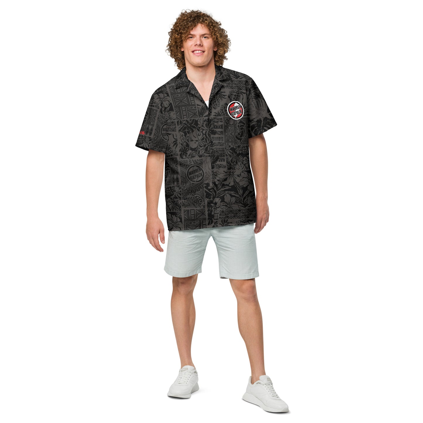 Warren Sixpack Monochrome Tapa Aloha Shirt