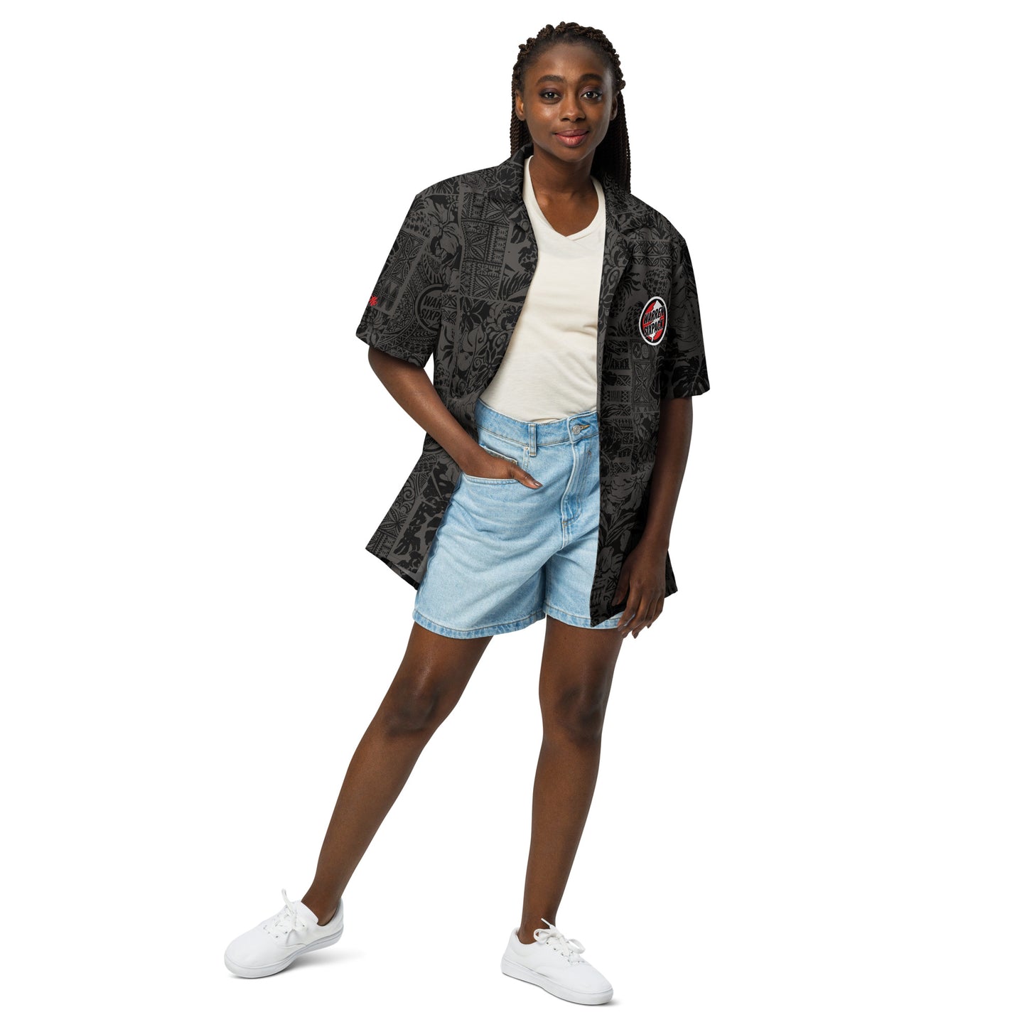 Warren Sixpack Monochrome Tapa Aloha Shirt