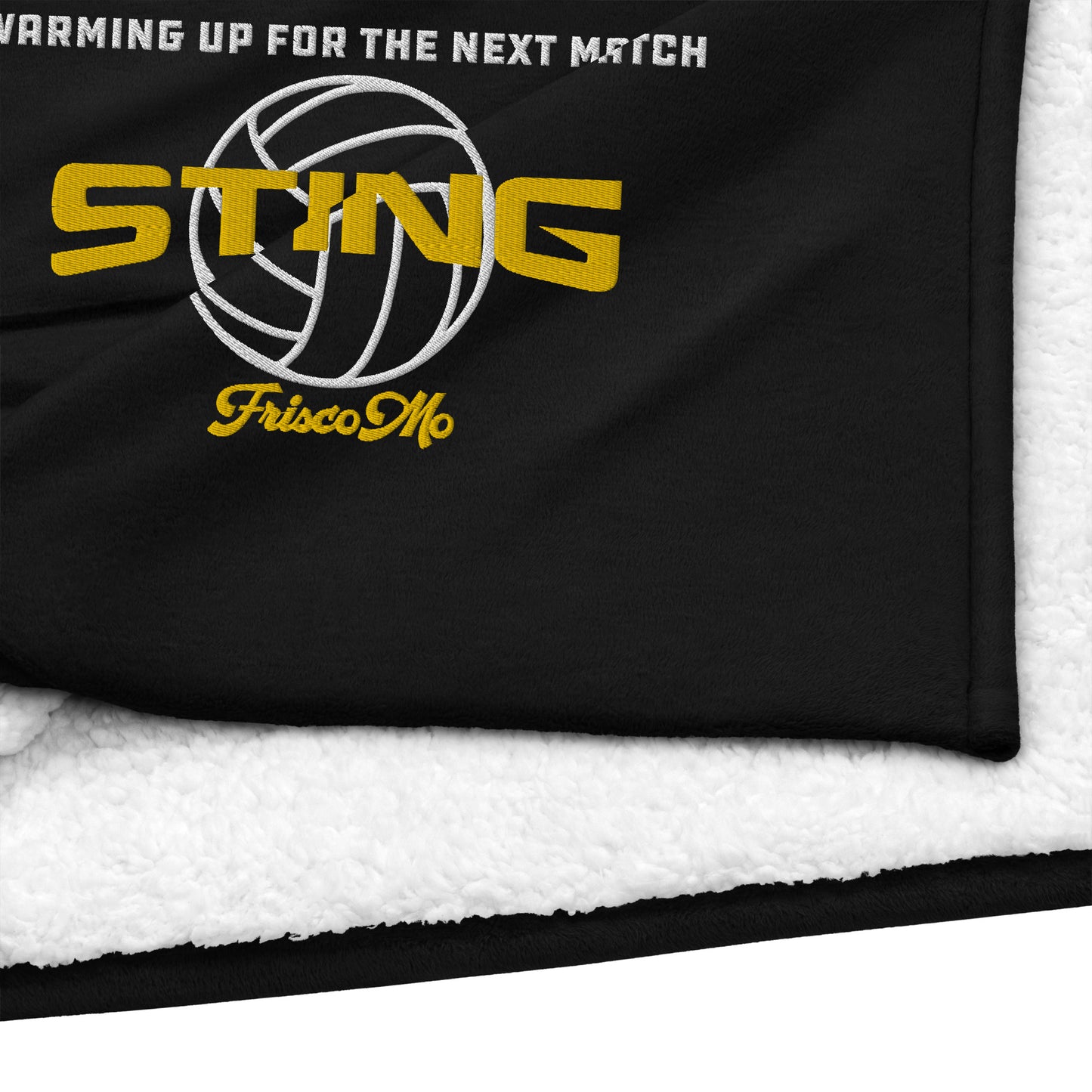 Sting Warming Up Embroidered Sherpa Blanket