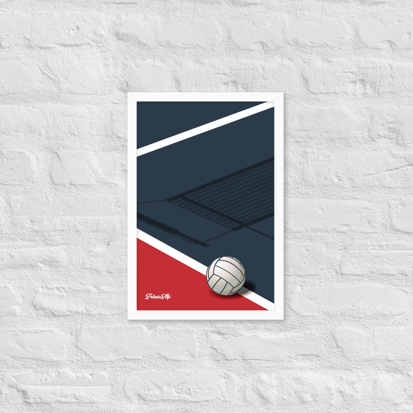 Minimalistic Volleyball Court Framed Poster