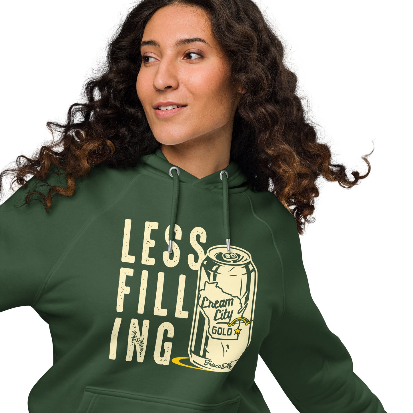 MKE Gold Less Filling Orgainc Raglan Hoodie