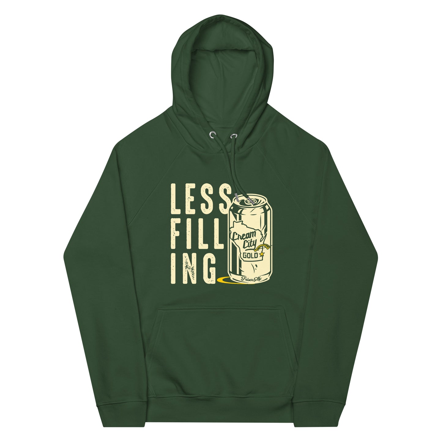 MKE Gold Less Filling Orgainc Raglan Hoodie