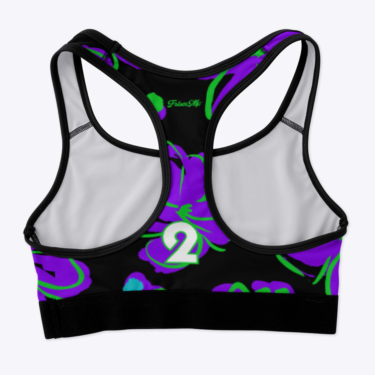 Purple Plumeria Custom Racerback Sports Bra