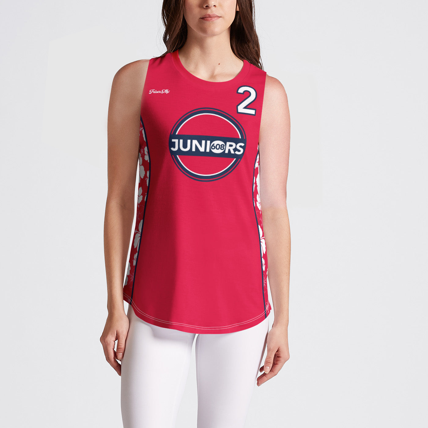 608 Juniors Beach Red Hibiscus Girls Jersey