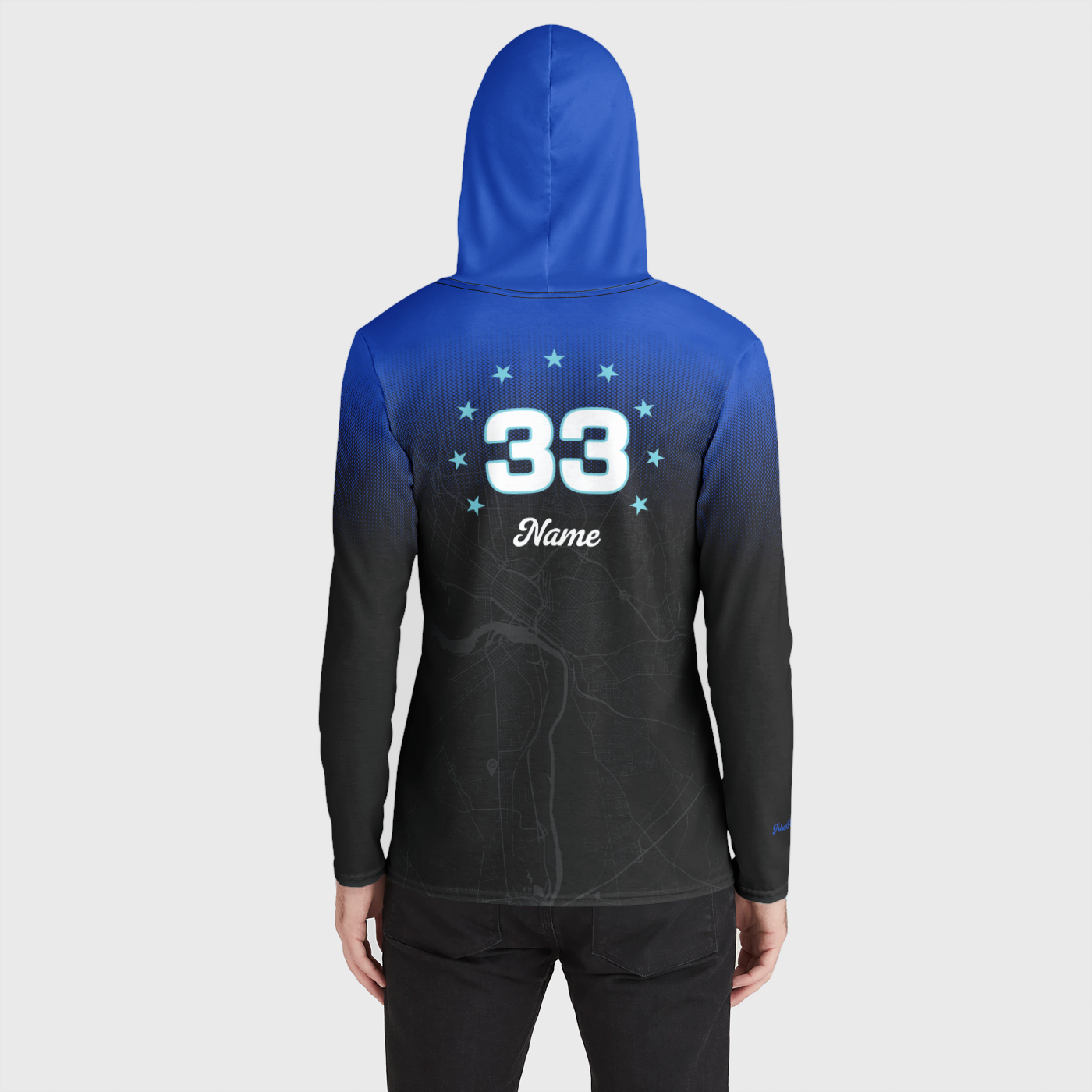 RCVA Royal Black Ombre Lightweight Shoodie Warm Up