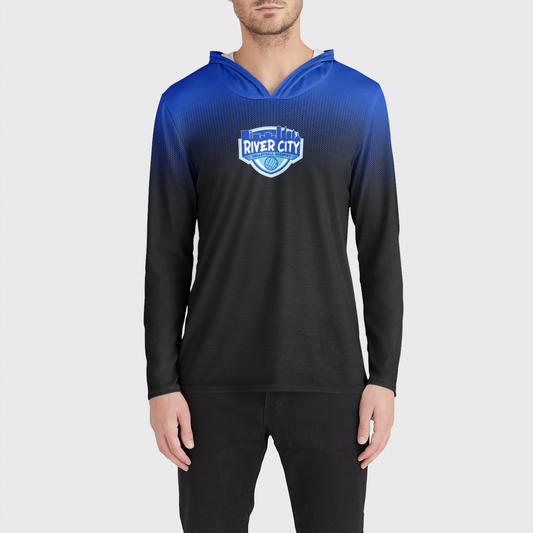 RCVA Royal Black Ombre Lightweight Shoodie Warm Up