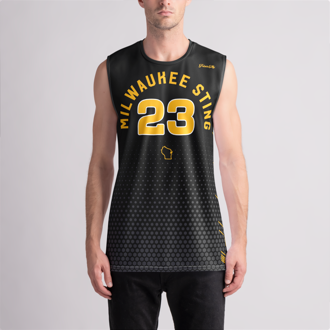 Sting Black Hex Boys Sleeveless Jersey