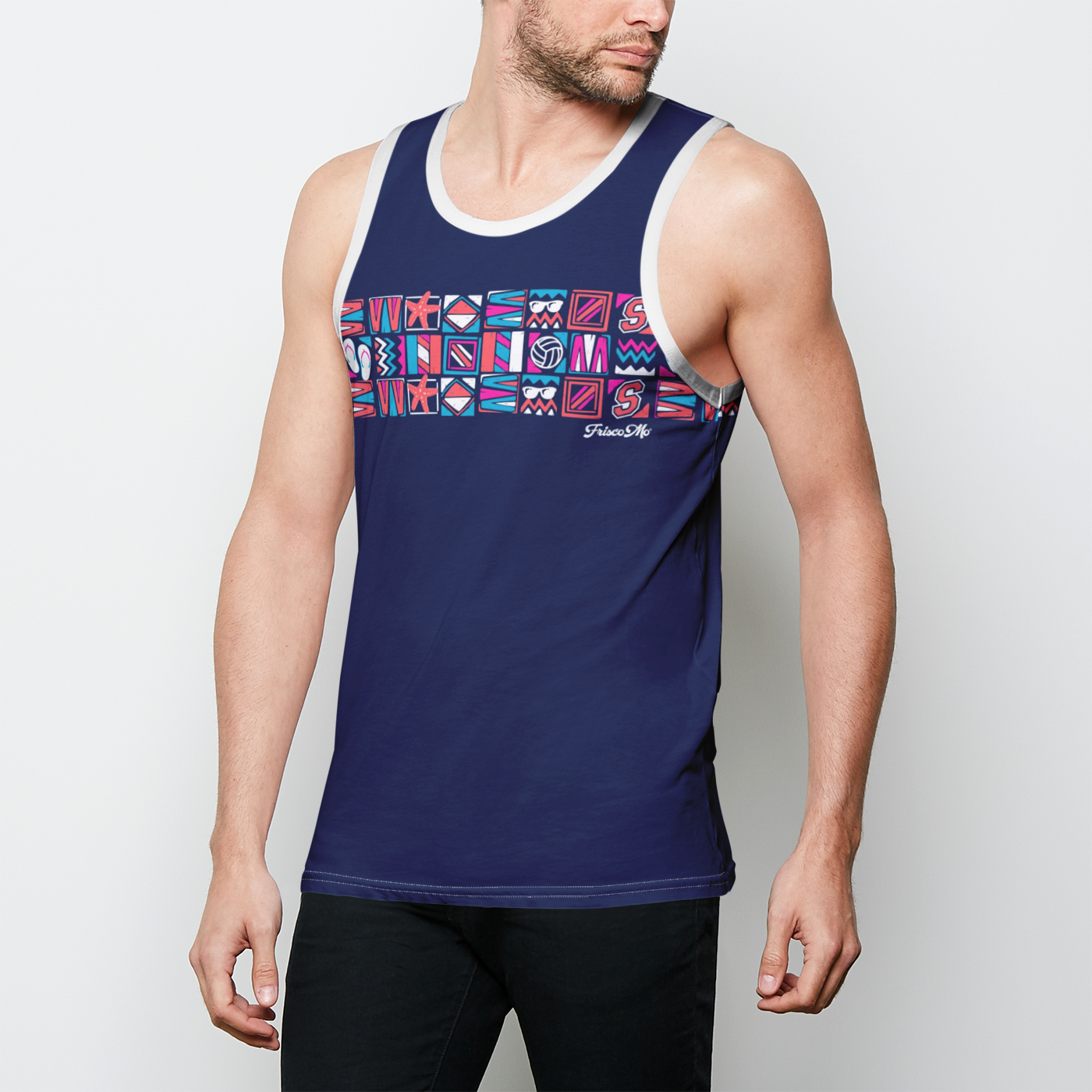 Sting Beach Club Navy Tank