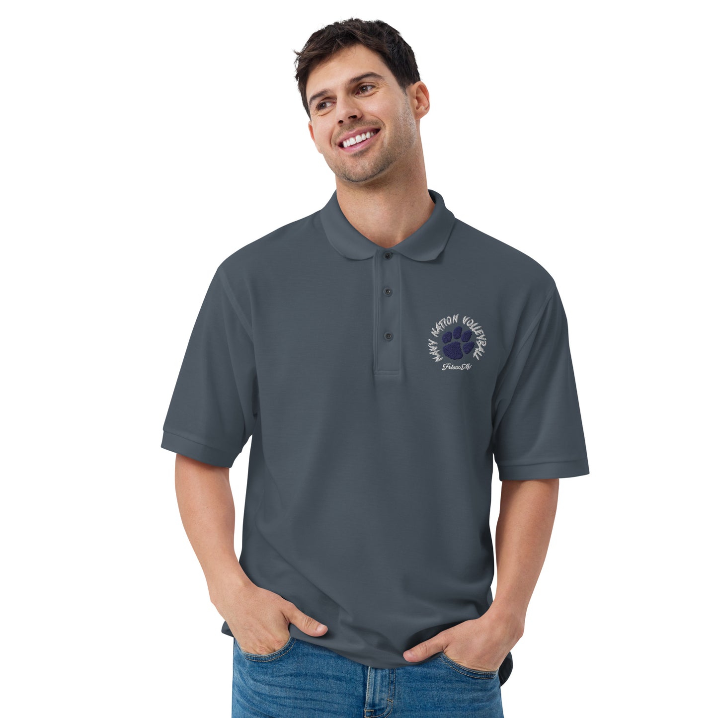 Navy Nation Embroidered Premium Polo