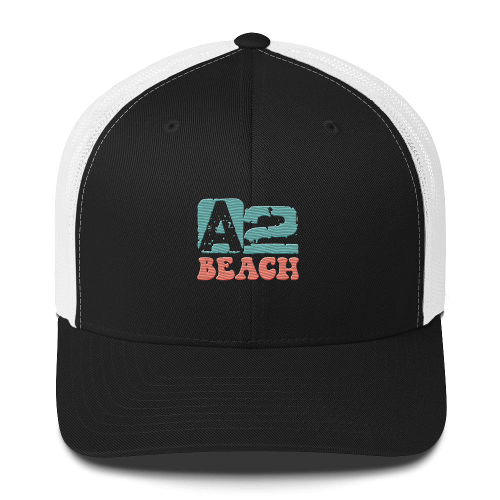 A2 Beach Embroidered Trucker Cap