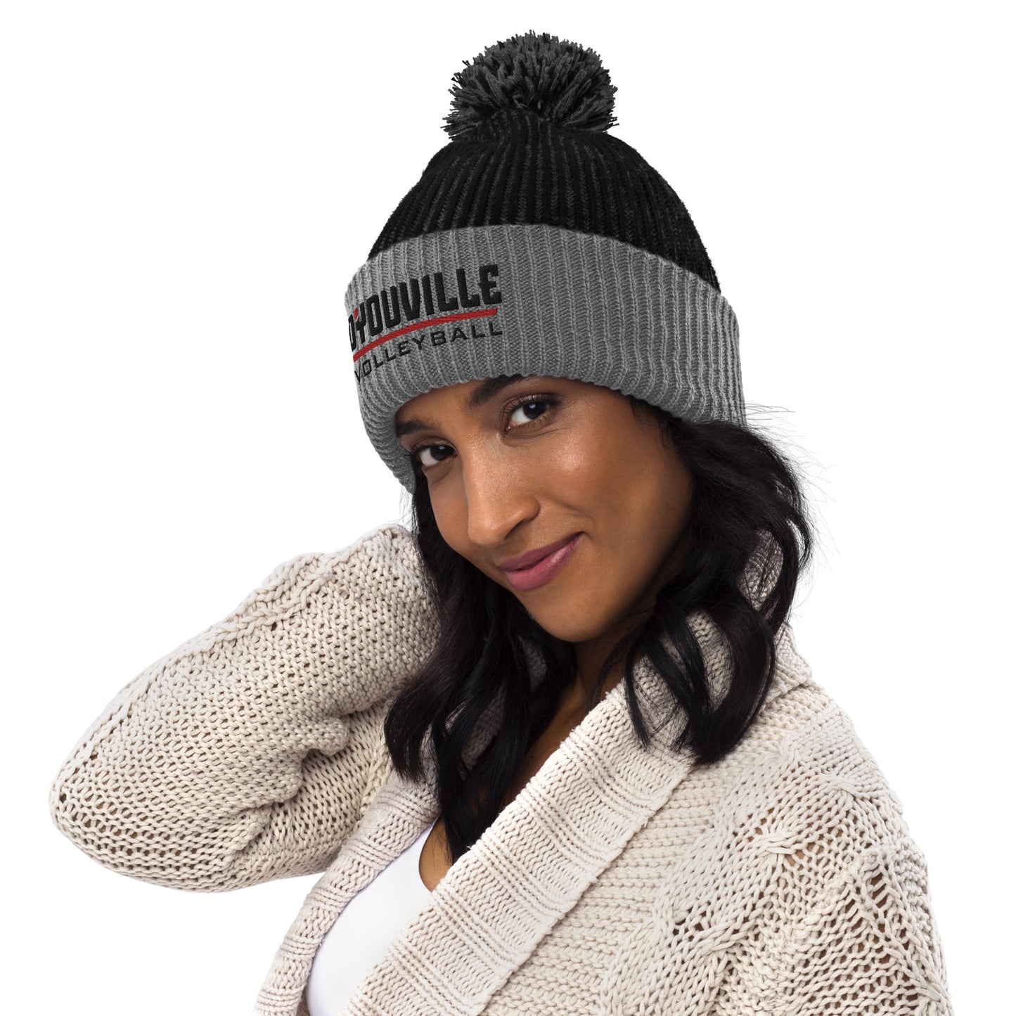 D'Youville Volleyball Pom-Pom Beanie