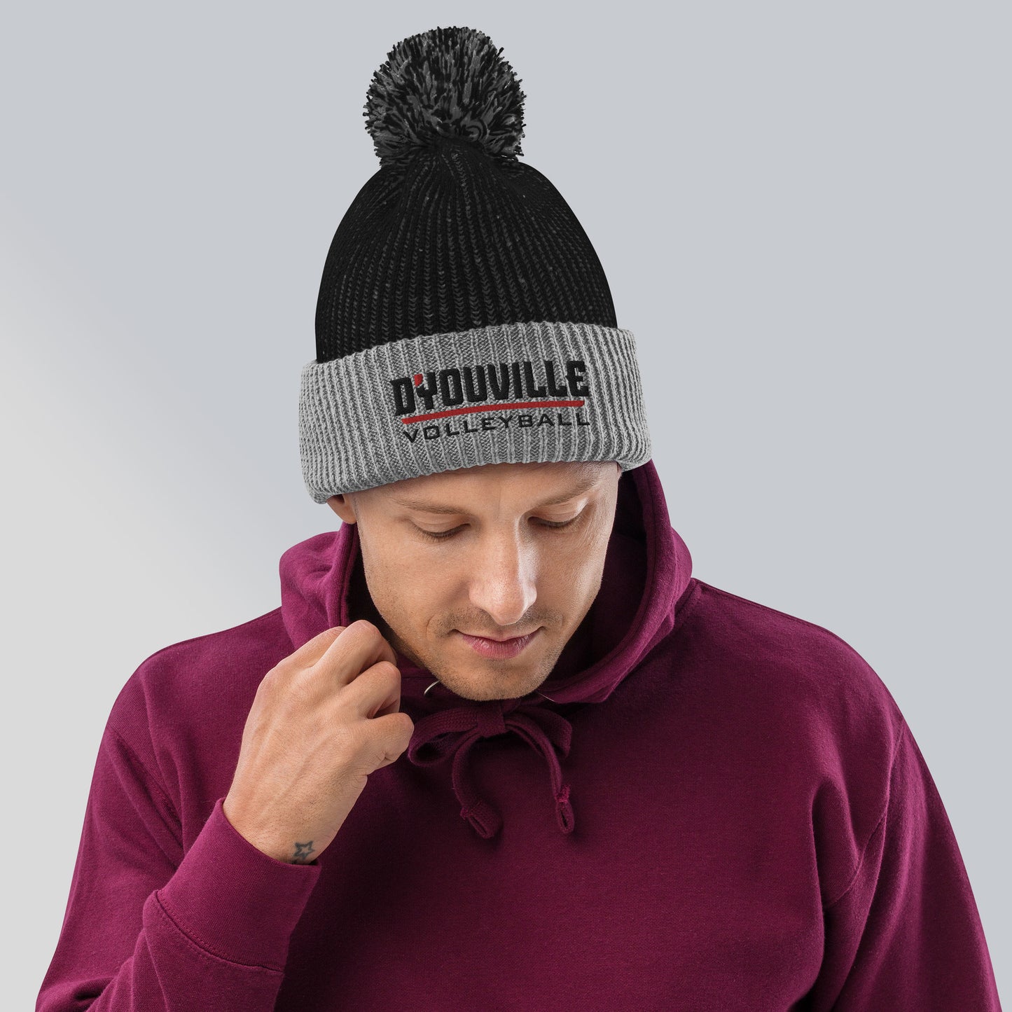 D'Youville Volleyball Pom-Pom Beanie