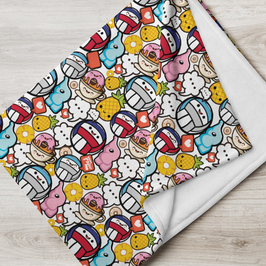 Kawaii Volleyball Love Fleece Blanket