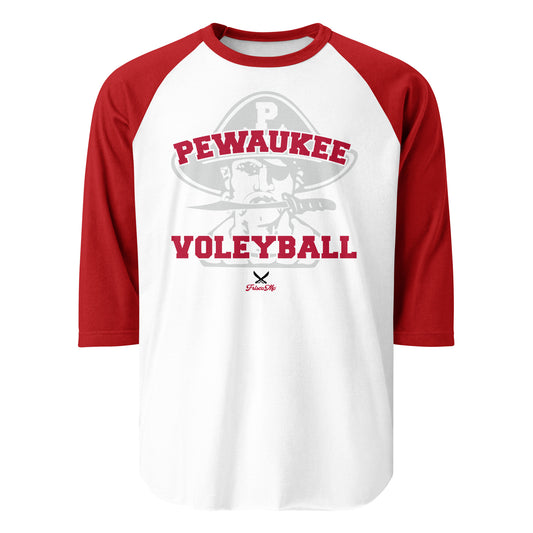 Pewaukee Volleyball Baseball Raglan