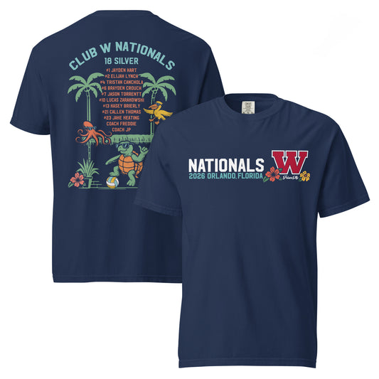 Club W 18 Silver Nationals ROSTER Garment-Dyed Tee