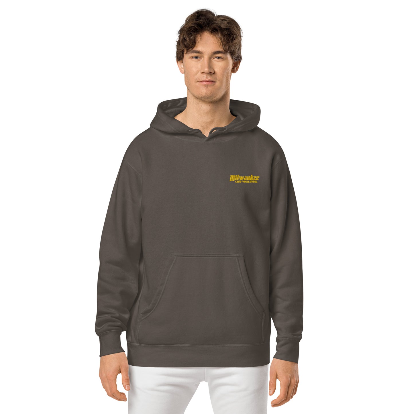 UWM Club Volleyball Pigment-Dyed Embroidered Hoodie