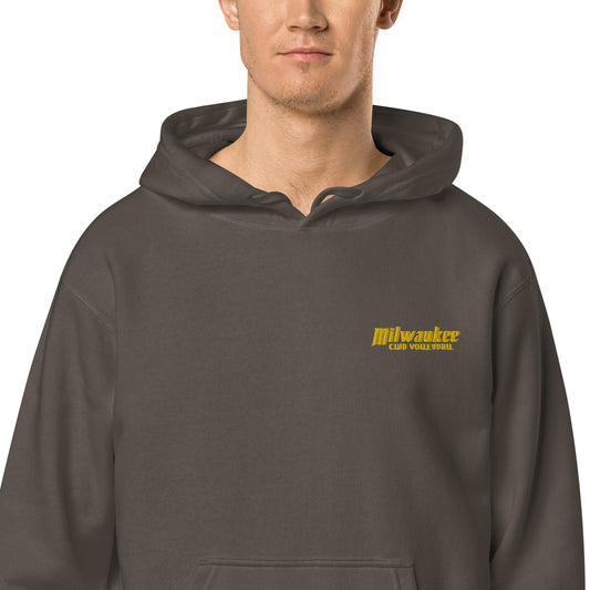 UWM Club Volleyball Pigment-Dyed Embroidered Hoodie