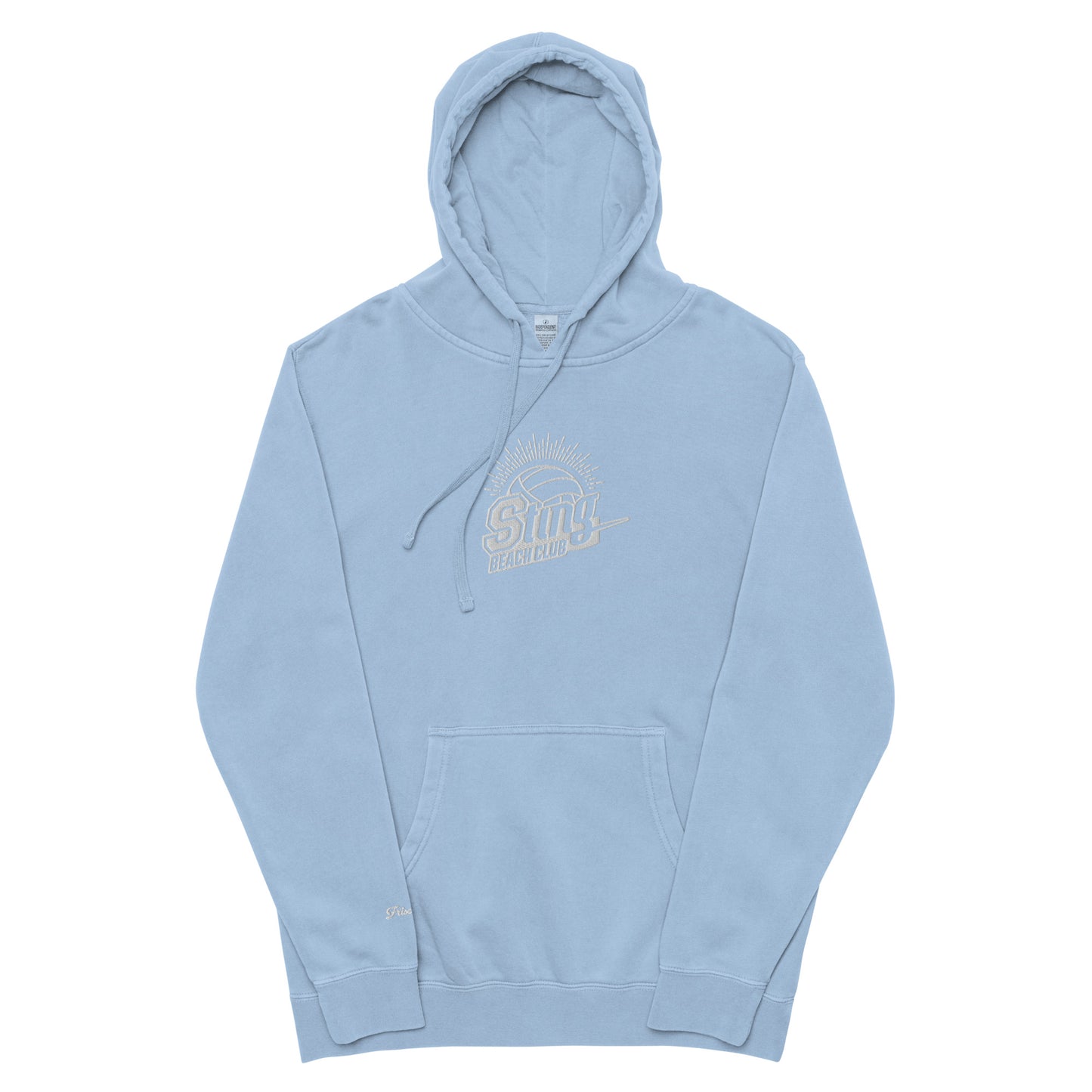 Sting Beach Club Embroidered Pigment-Dyed Hoodie