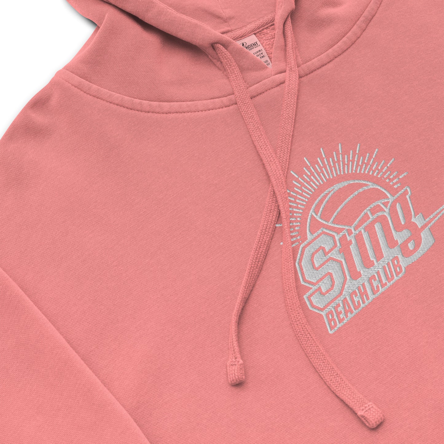 Sting Beach Club Embroidered Pigment-Dyed Hoodie